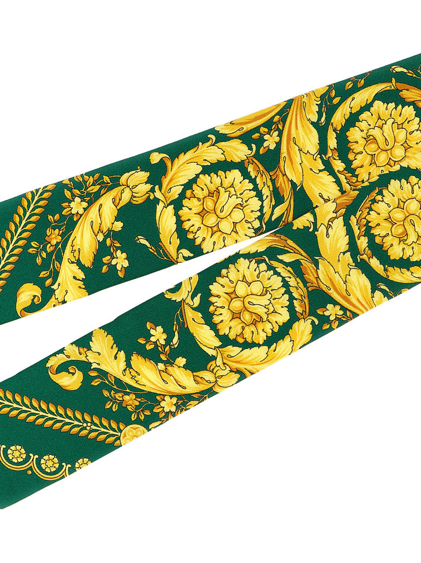 Green Barocco Print Bandana Scarf 3