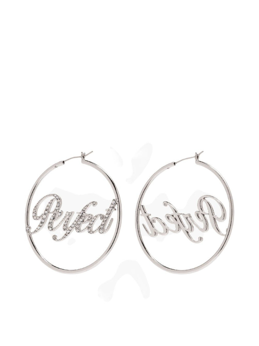 Silver Crystal Hoop Earings 3