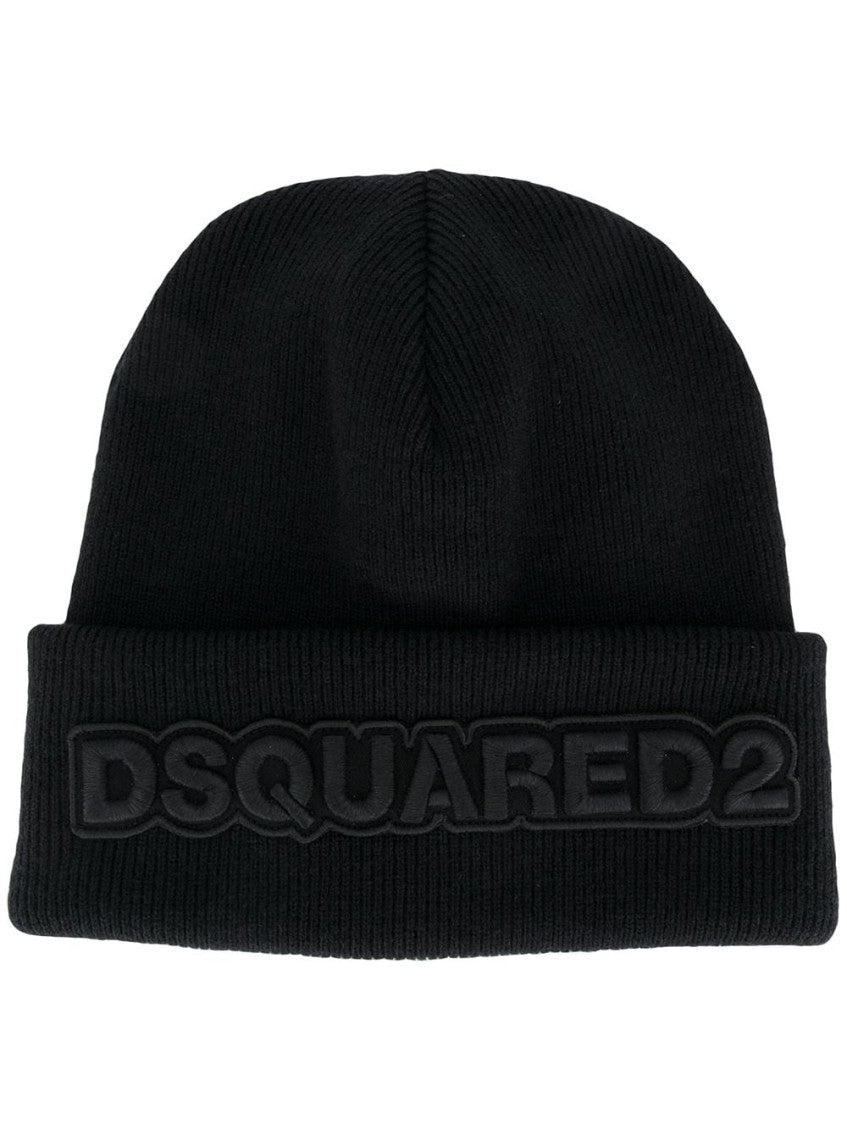 Black Logo Beanie Hat 1