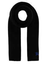 Black Logo Ribbed Scarf 1