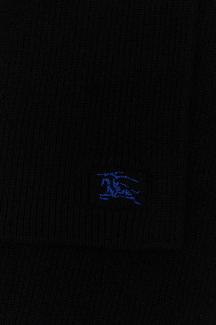 Black Logo Ribbed Scarf 2