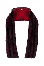 Maroon Fur Hood Scarf 1