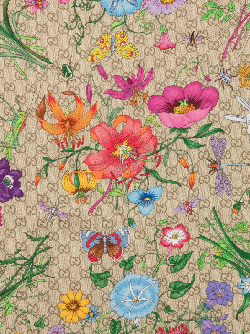Beige Flora Printed Scarf 3
