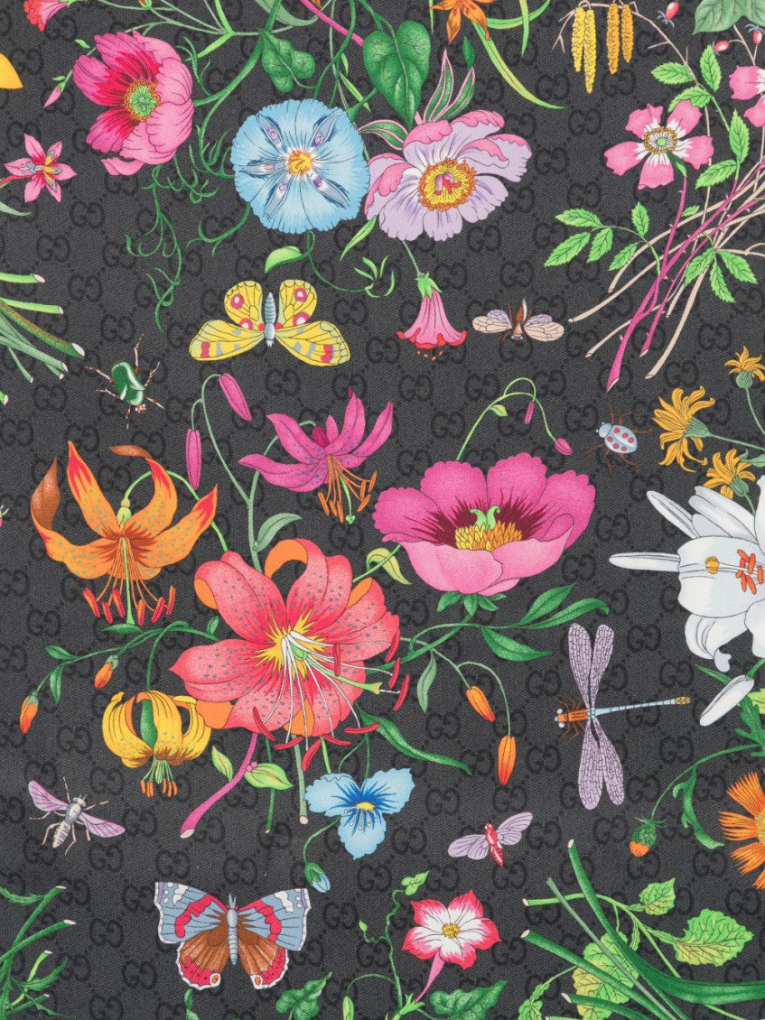 Black Flora Printed Scarf 2