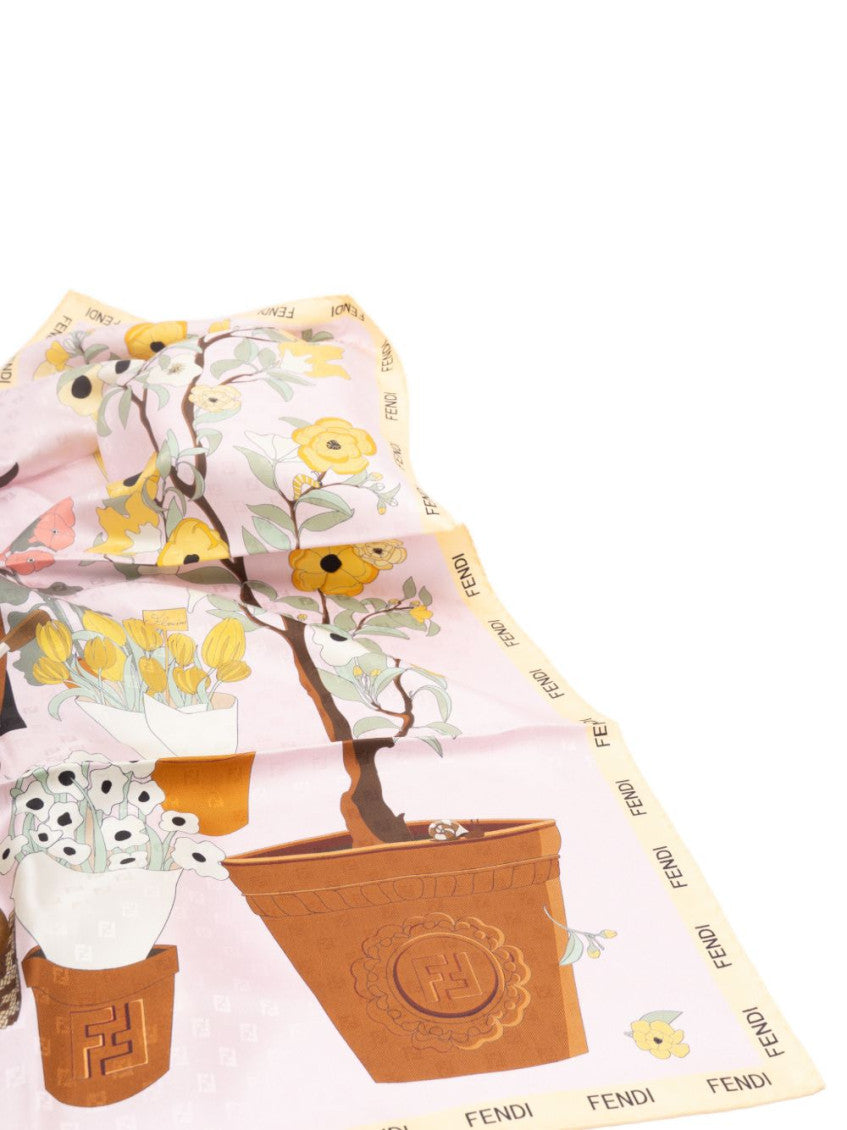 Multicolor Printed Silk Foulard 4