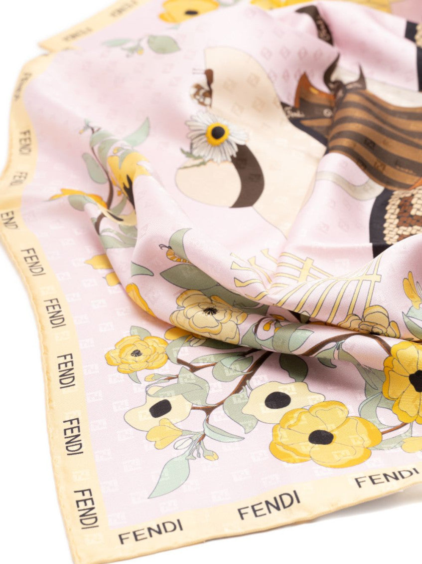 Multicolor Printed Silk Foulard 6