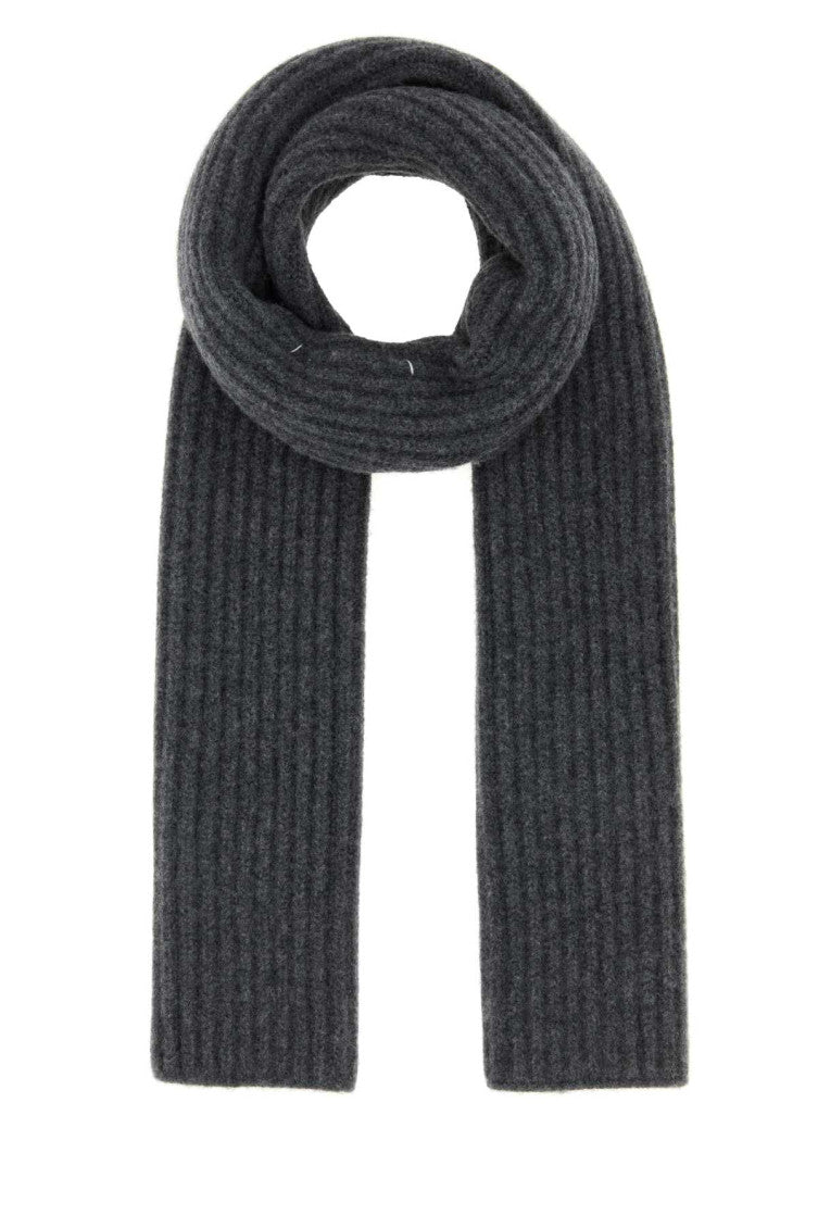 Dark Grey Striped Scarf 1