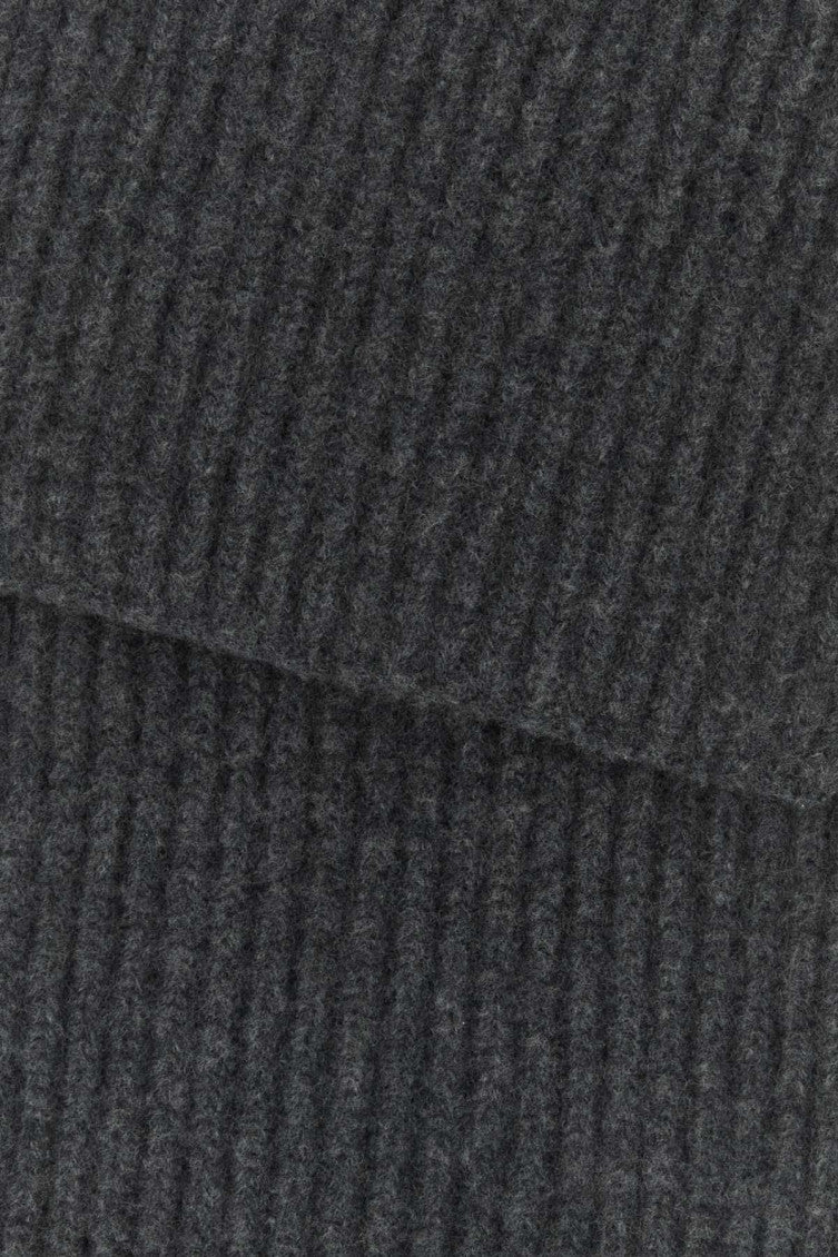 Dark Grey Striped Scarf 2