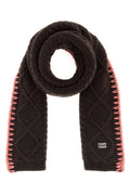 Dark Brown Textured Scarf 1