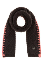 Dark Brown Textured Scarf 1