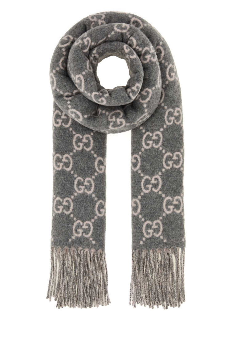 Grey GG Logo Scarf 1