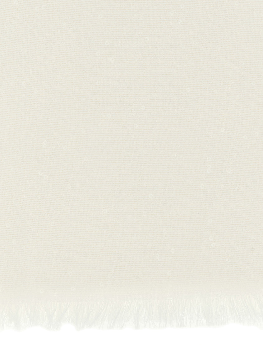 White Diamante Solid Scarf 2