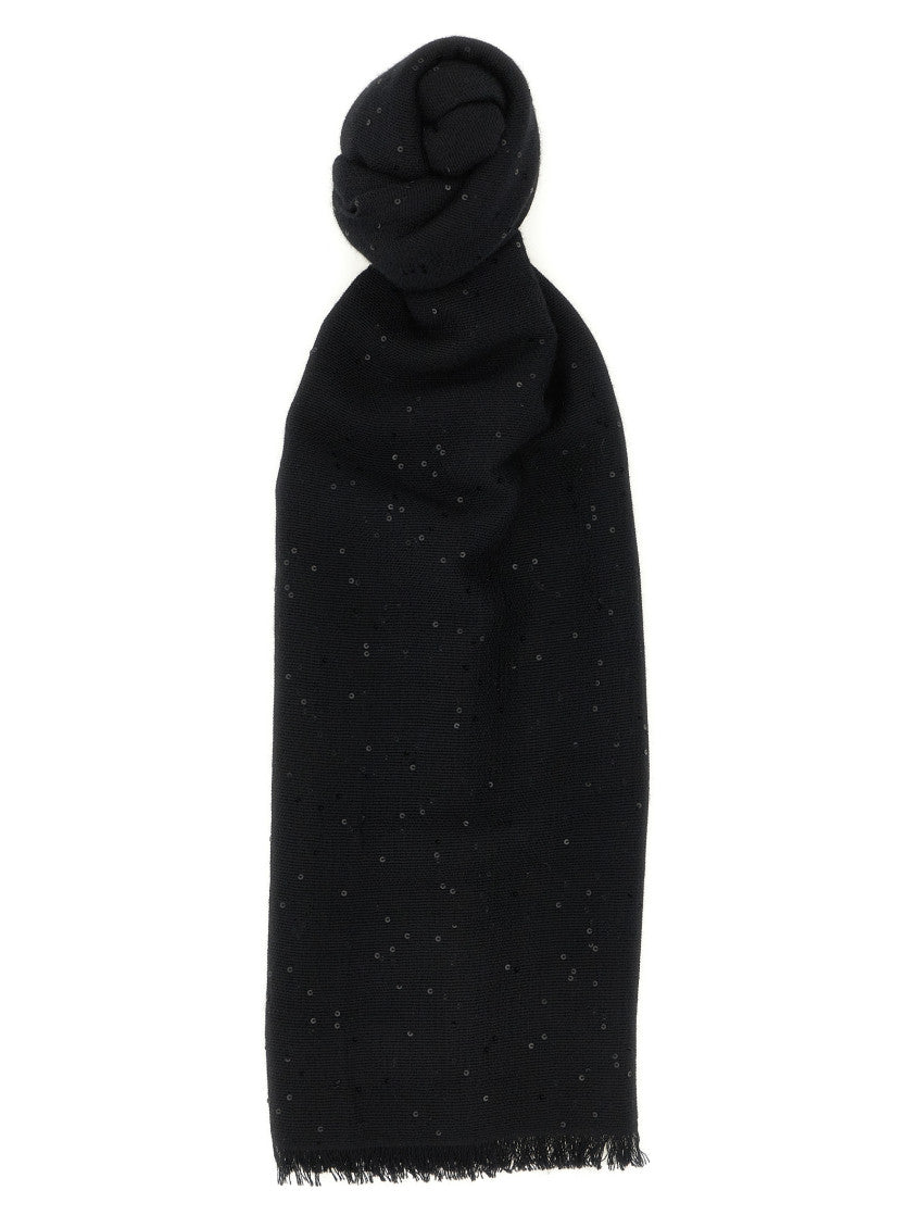Black Diamante Embellished Scarf 1