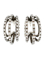 Silver Crystal Hoop Earrings 1
