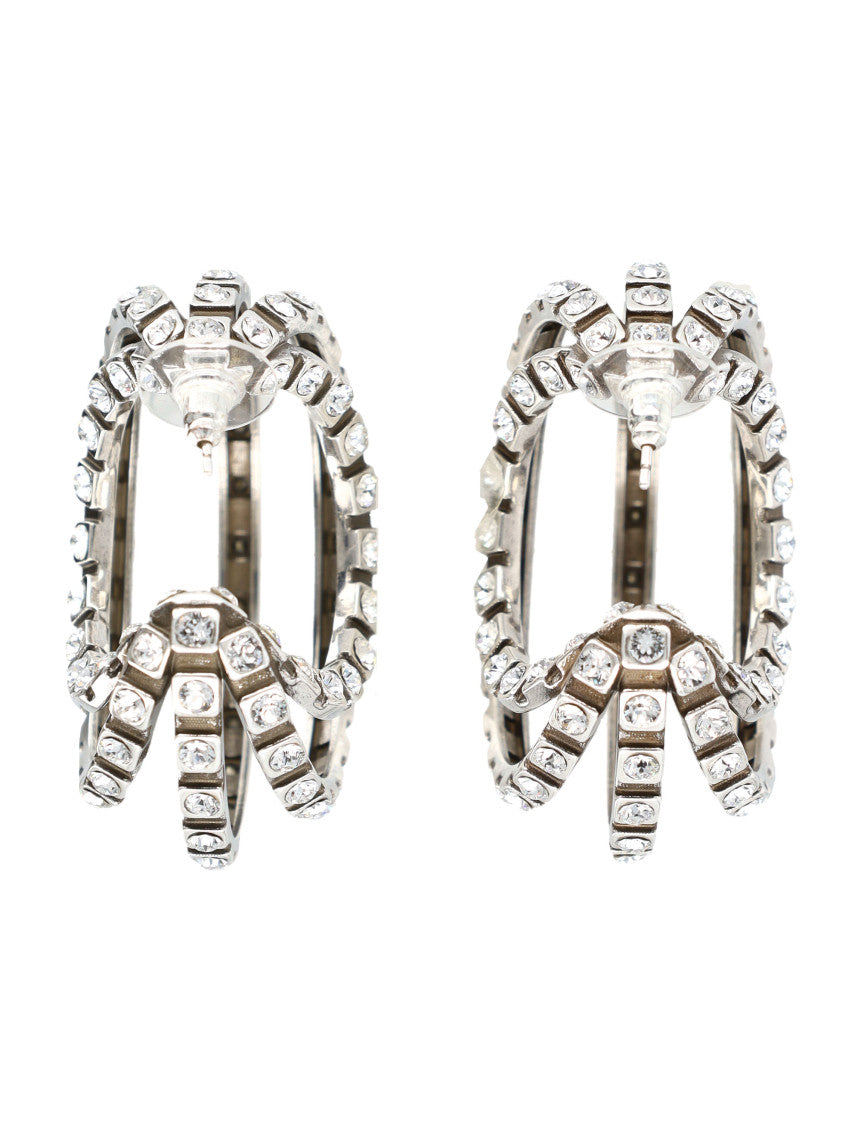 Silver Crystal Hoop Earrings 2