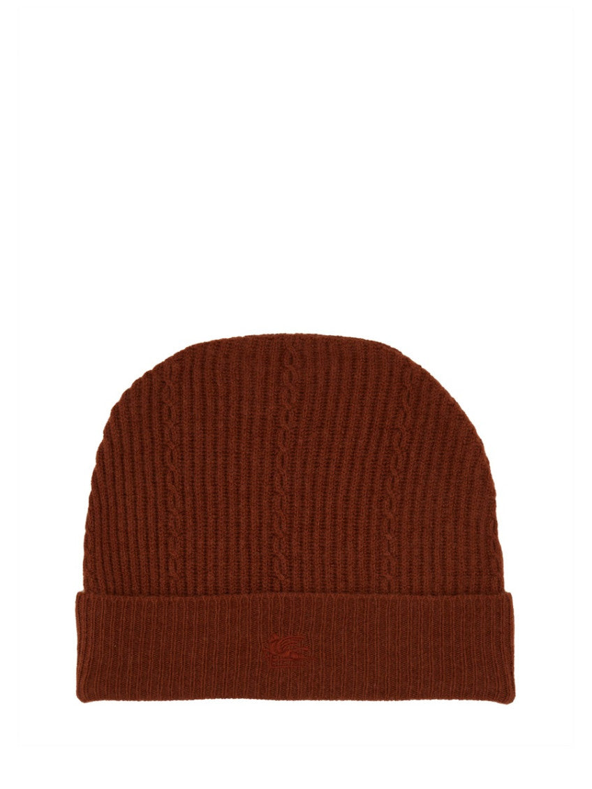 Brown Logo Knitted Beanie Hat 1