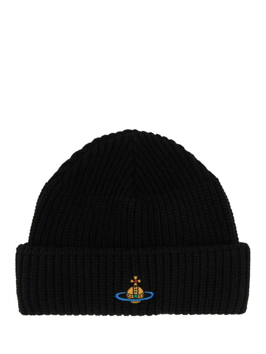 Black Logo Beanie Hat 1
