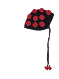 Black Ruby Floral Knitted Beanies Hat 1