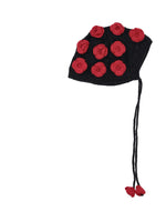 Black Ruby Floral Knitted Beanies Hat 1