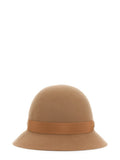 Beige Solid Bucket Hat 1