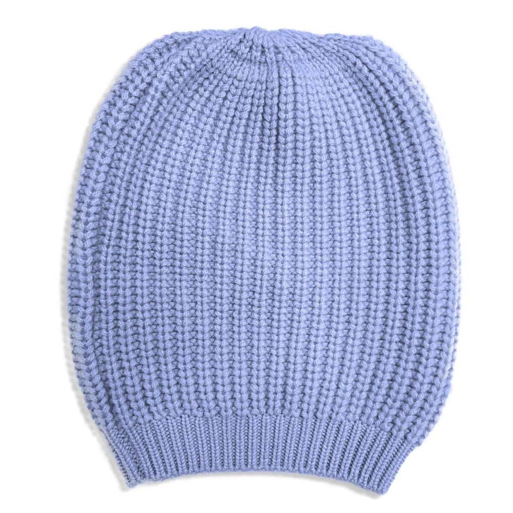 Sky Blue Textured Beanie Hat 2