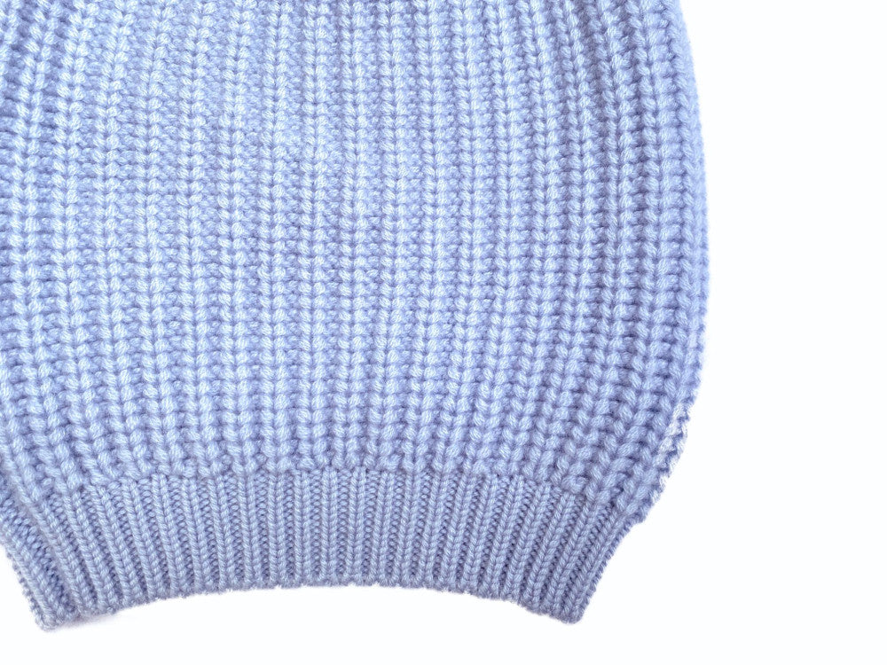 Sky Blue Textured Beanie Hat 3
