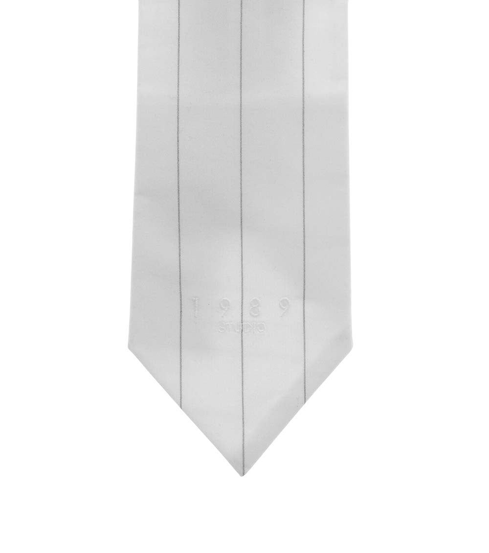 White Striped Tie 2