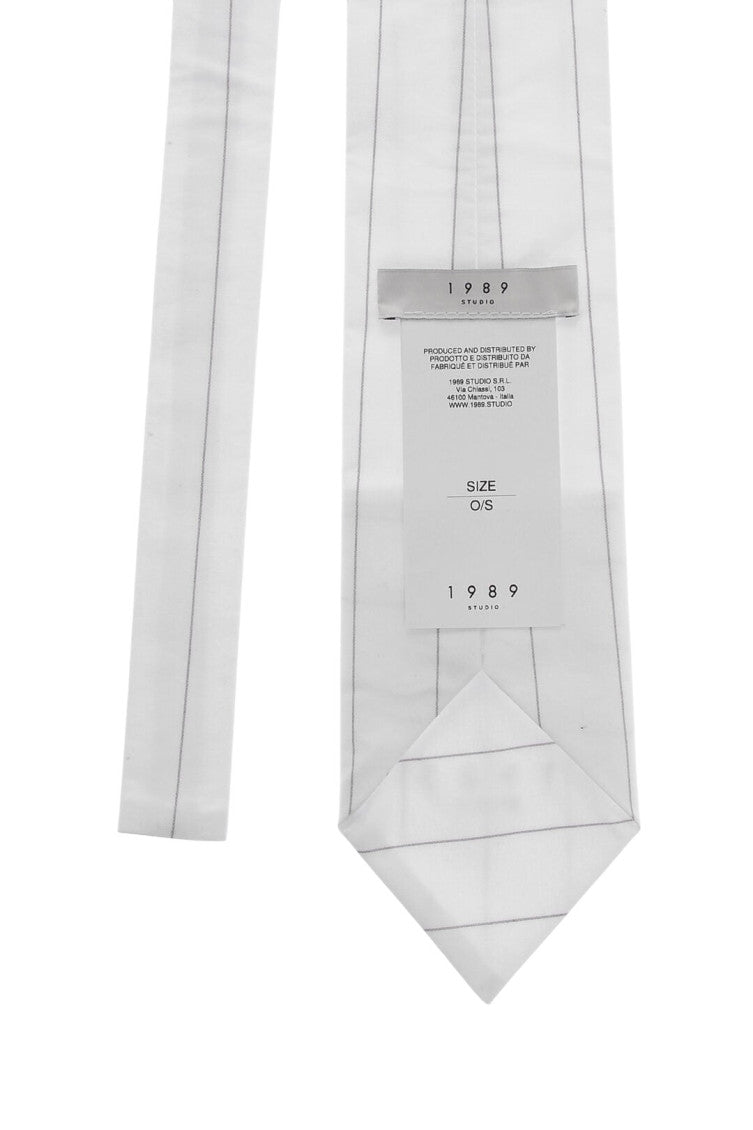 White Striped Tie 3