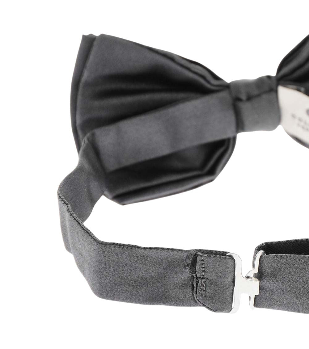 Dark Grey Solid Bow Tie 3