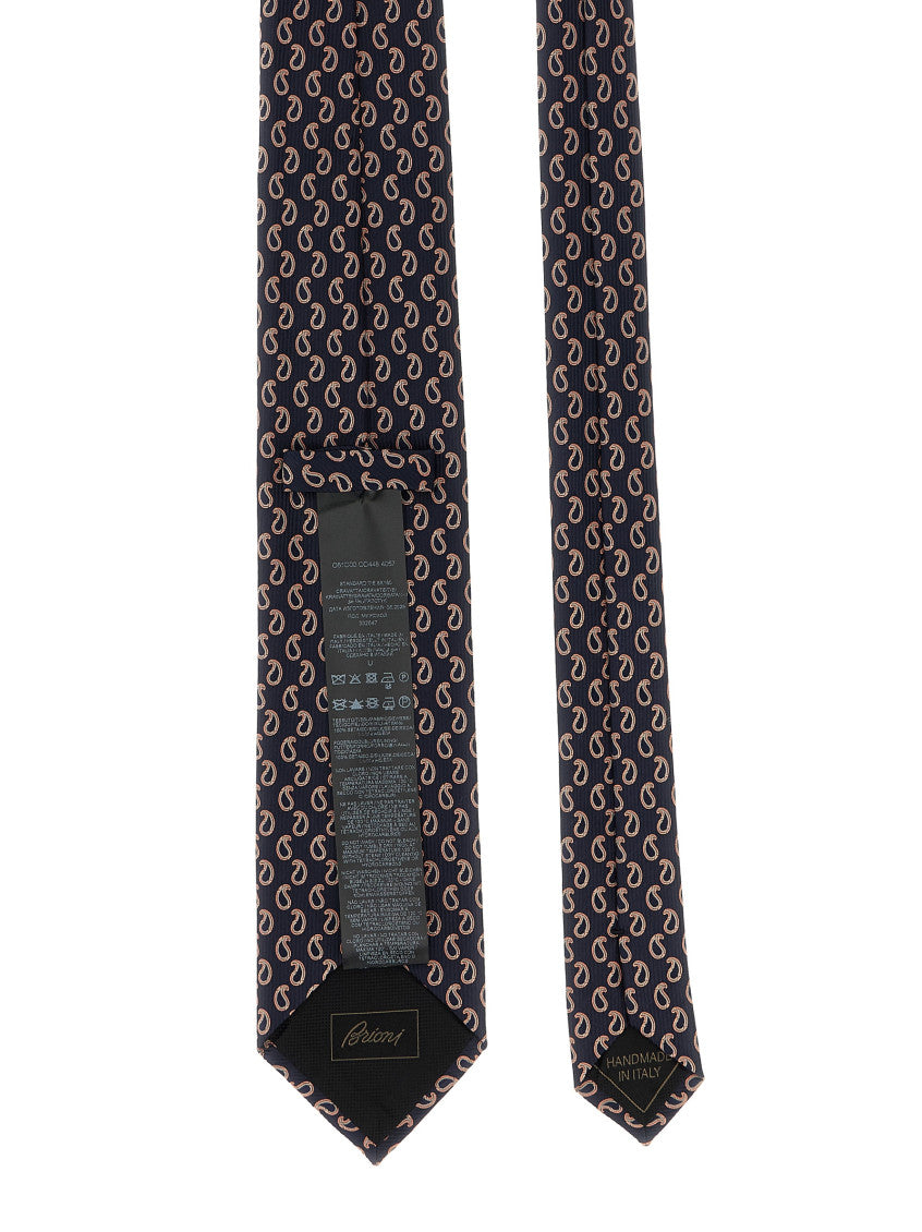 Navy Blue Jacquard Paisley Pattern Tie 2