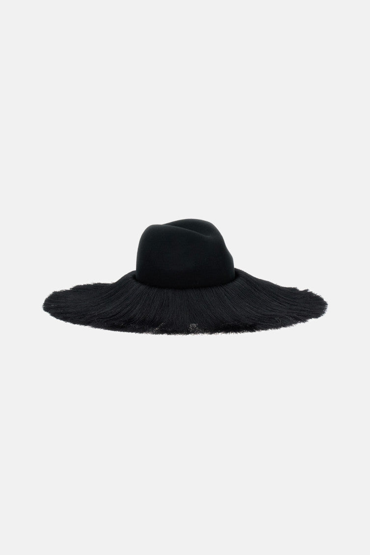 Black Fringes Fedora Hat 1