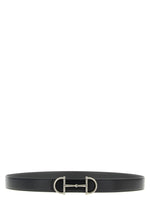 Black Horsebit Reversible Solid Belt 1