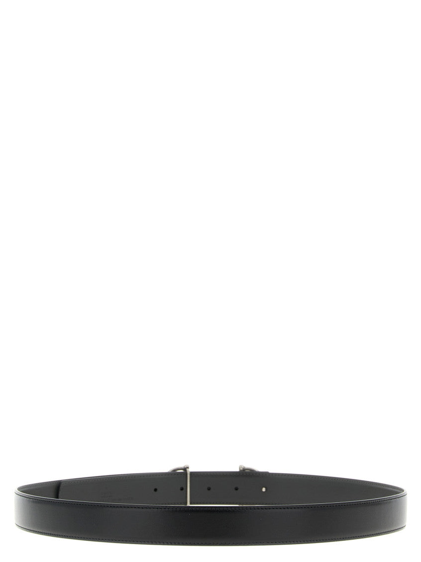 Black Horsebit Reversible Solid Belt 3