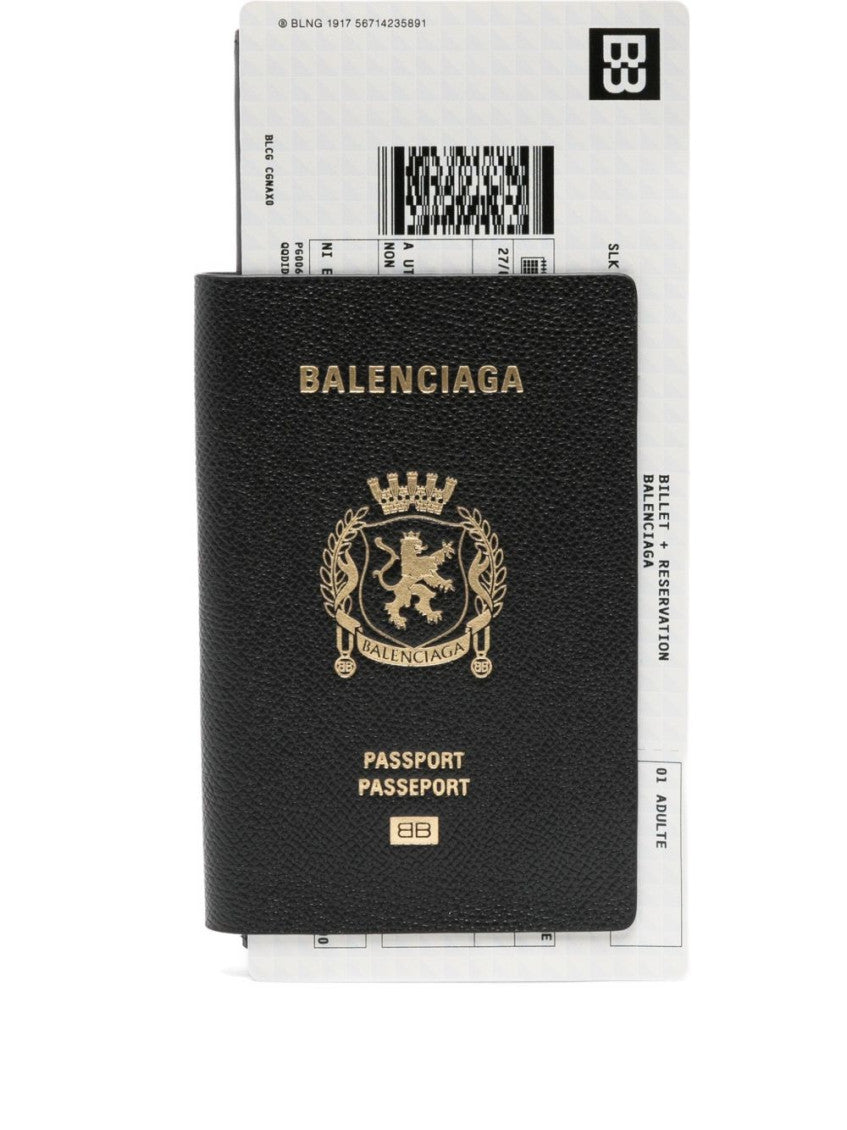 Black Passport Pattern Wallet 1