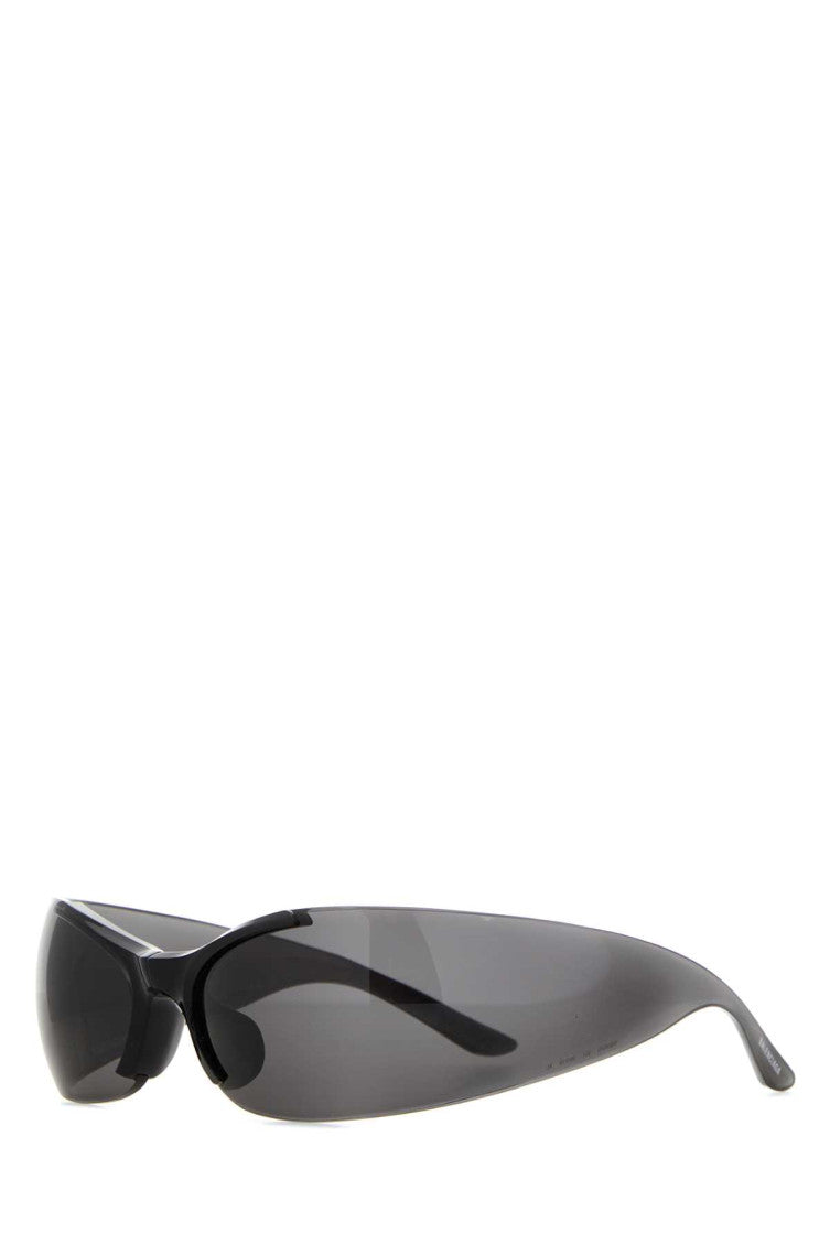 Black Shield Oval Sunglasses 1
