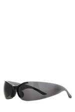 Black Shield Oval Sunglasses 1