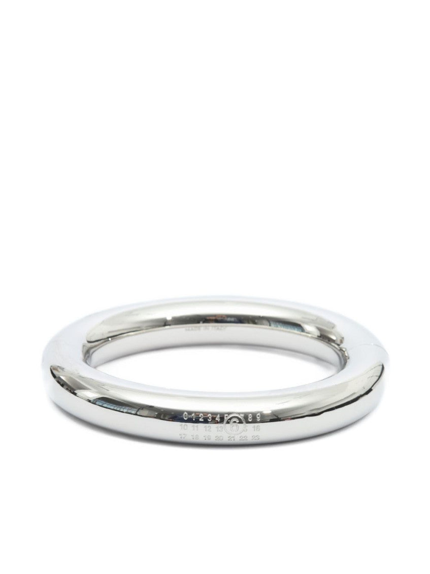 Silver Numeric Pattern Bangle Bracelet 1