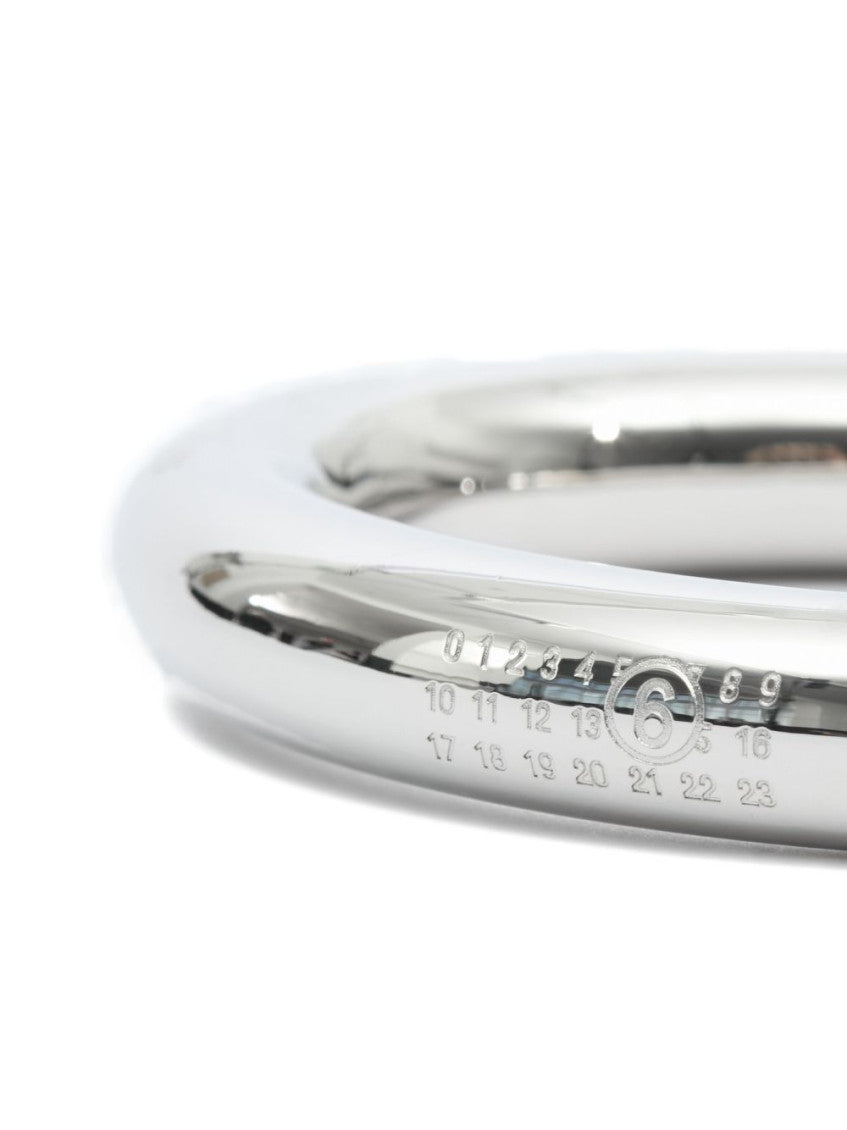Silver Numeric Pattern Bangle Bracelet 4
