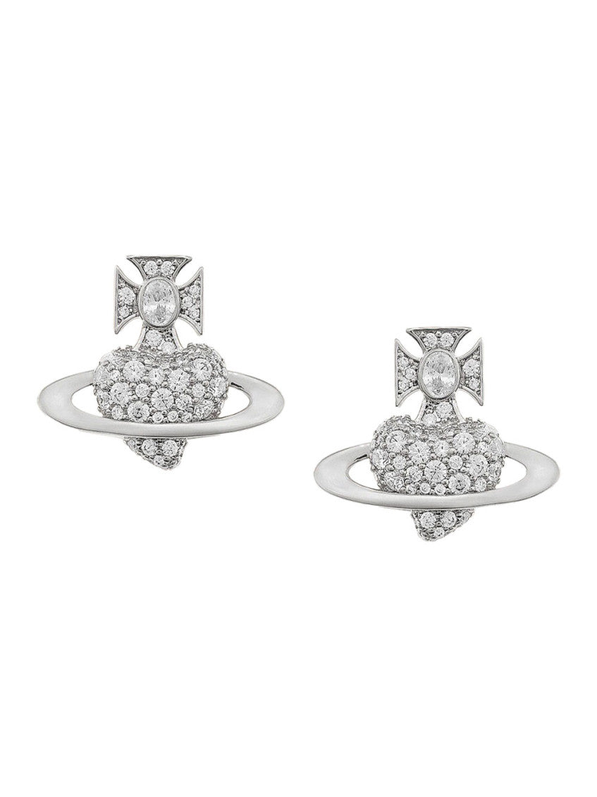 Silver Crystal Embellishments Earrings 1