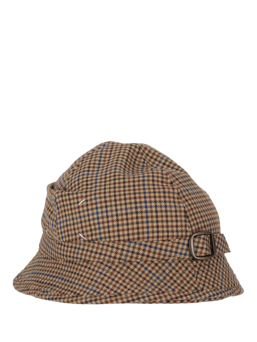 Beige Plaid Pattern Bucket Hat 2