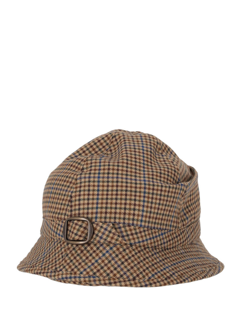 Beige Plaid Pattern Bucket Hat 3