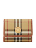 Beige Check Pattern Wallet 1