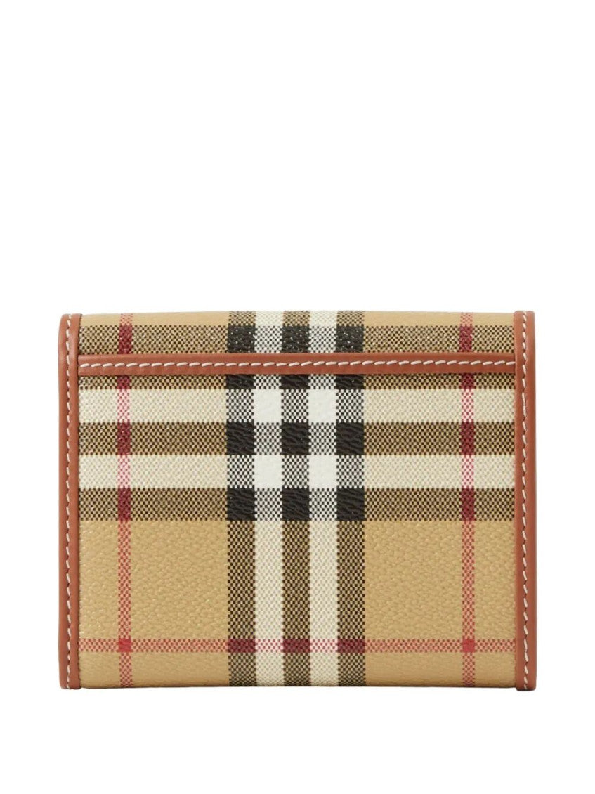 Beige Check Pattern Wallet 2