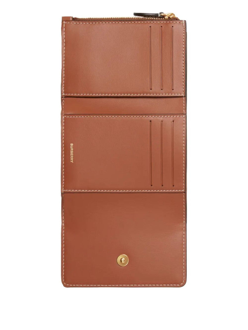 Beige Check Pattern Wallet 3