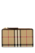 Beige Check Pattern Wallet 1