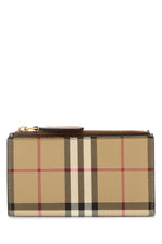 Beige Check Pattern Wallet 1