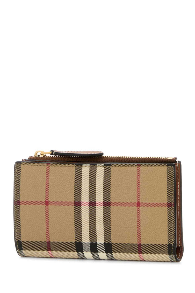 Beige Check Pattern Wallet 2