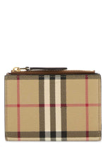 Beige Check Pattern Wallet 1