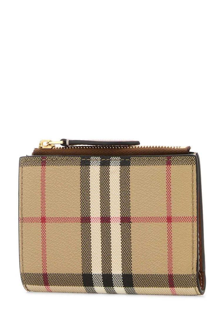 Beige Check Pattern Wallet 2