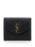 Black Quilted Logo Wallet 1